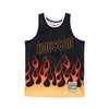 MITCHELL & NESS Canotta Basket Uomo Nba Swingman Jersey Flames Hardwood Classics N.34 Hakeem Olajuwon 1993-94 Houroc Black/black/multi Color da uomo