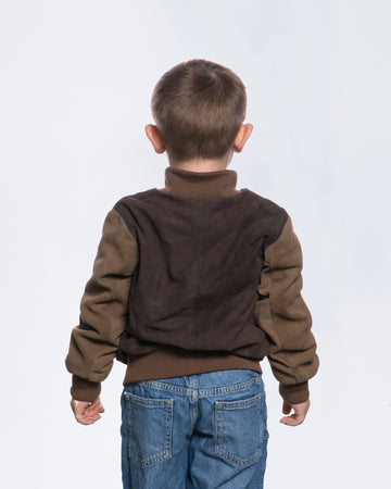 Davide - Bomber Bambino Testa di Moro in vera pelle Scamosciata
