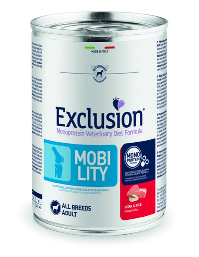 Exclusion Mobility paté Cani Adulti All Breeds maiale e riso 400 gr
