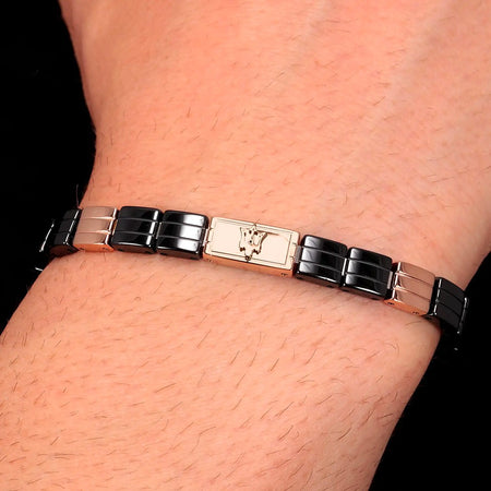 Bracciale MASERATI uomo Ceramic nero / oro rosa