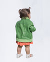 Noa - Giacca Bambina Verde in vera pelle