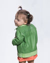 Noa - Giacca Bambina Verde in vera pelle