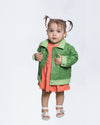 Noa - Giacca Bambina Verde in vera pelle