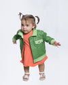 Noa - Giacca Bambina Verde in vera pelle
