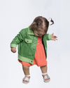 Noa - Giacca Bambina Verde in vera pelle