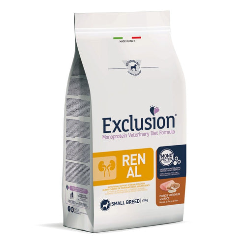 Exclusion Renal Cani Adulti Small Breed maiale e riso 2 kg