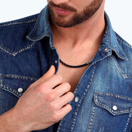 Collana SECTOR uomo Basic acciaio / nero