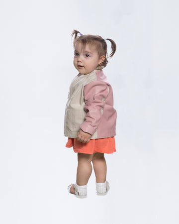 Nina - Giacca Bambina Rosa in vera pelle