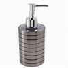 Dispenser Sapone Liquido Argento A Righe Accessorio Moderno Arredo Bagno 10388