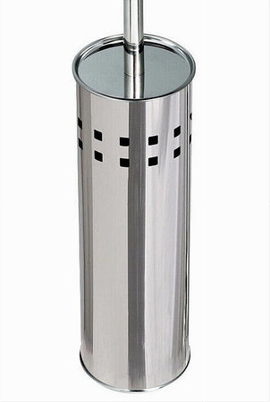Portascopino Bagno Contenitore Spazzolone Wc In Acciaio Satinato Decorato 69442