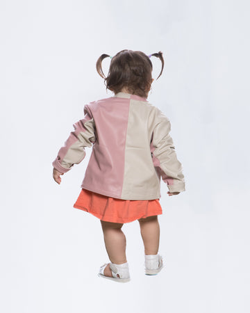 Nina - Giacca Bambina Rosa in vera pelle