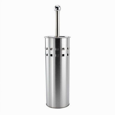 Portascopino Bagno Contenitore Spazzolone Wc In Acciaio Satinato Decorato 69442