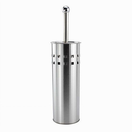 Portascopino Bagno Contenitore Spazzolone Wc In Acciaio Satinato Decorato 69442