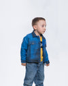 Noa - Giacca Baby Blu Effetto Vintage in vera pelle