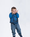 Noa - Giacca Baby Blu Effetto Vintage in vera pelle