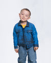 Noa - Giacca Baby Blu Effetto Vintage in vera pelle