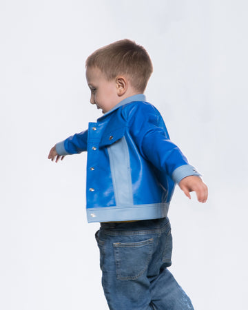 Noa - Giacca Baby Blu in vera pelle