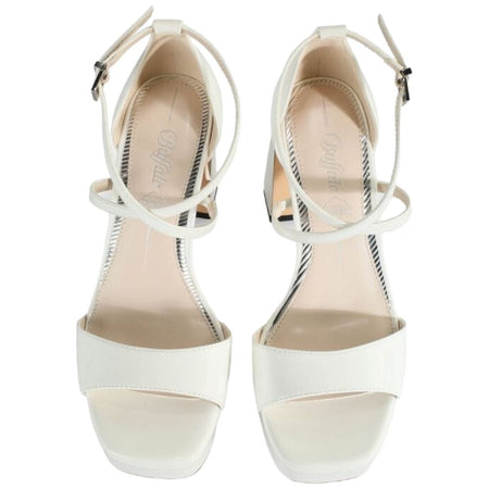 Buffalo sandalo bianco con tacco Cherry cage 1291376