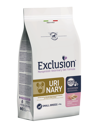 Exclusion Urinary Cani Adulti Small Breed maiale e riso 2 kg