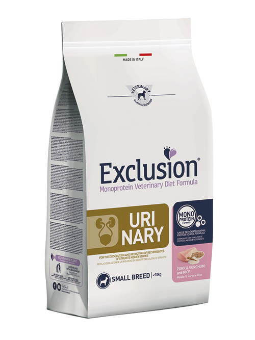 Exclusion Urinary Cani Adulti Small Breed maiale e riso 2 kg