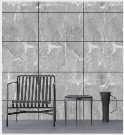 Pannello Adesivo Effetto Marmo Grigio Pareti Paraschizzi 300x60 Cm Stanza Cucina