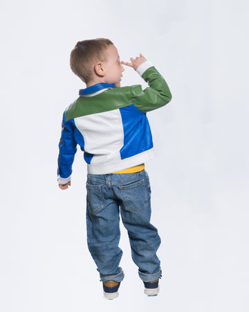 Noa - Giacca Bambino in vera pelle Multicolor Edition