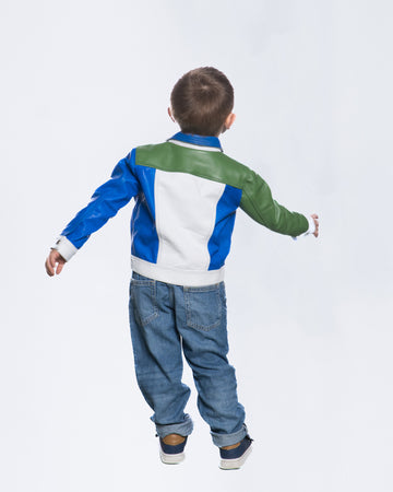 Noa - Giacca Bambino in vera pelle Multicolor Edition