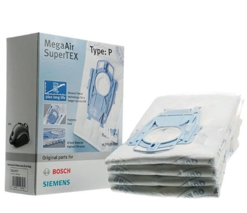 Confezione 4 sacchetti Tipo P MegaAir SuperTEX per Aspirapolvere Bosch 00468264