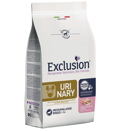 Exclusion Urinary Cani Adulti Medium&Large Breed maiale e riso
