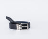 Diego - Cintura Reversibile Liscia Blu e Nero In Vera Pelle di Cervo Double  face