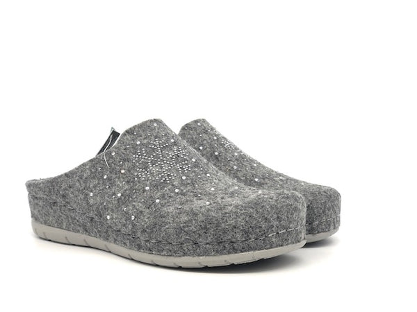 GRUNLAND Ciabatta donna chiusa Prau Grigio