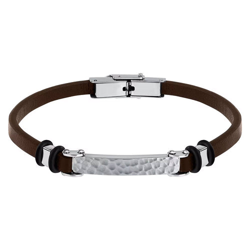 Bracciale SECTOR uomo Bandy pelle marrone / acciaio