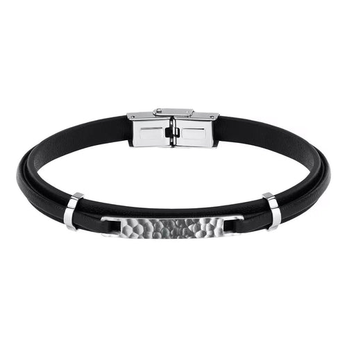 Bracciale SECTOR uomo Bandy pelle nero / acciaio
