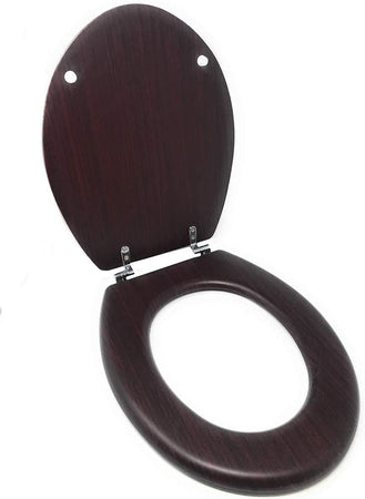 Copriwater Universale In Legno Mdf Tavoletta Bagno Wc Cerniere Legno Scuro 52947a