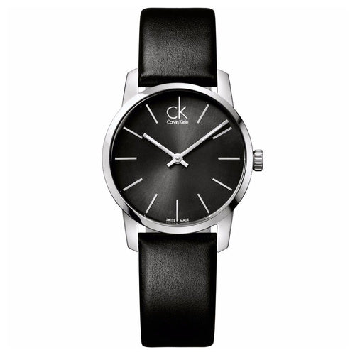 Orologio CALVIN KLEIN donna City solo tempo pelle nero