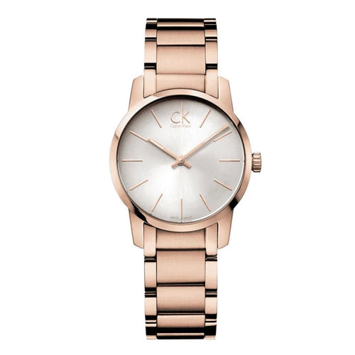 Orologio CALVIN KLEIN donna City solo tempo oro rosa / bianco