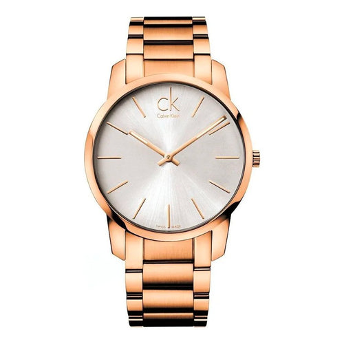 Orologio CALVIN KLEIN uomo City solo tempo acciaio oro rosa / bianco
