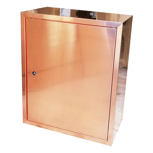 Cassetta H 55 x L 45 x P 25cm cassonetto contenitore rame sportello cieco