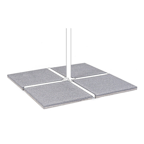 Base in cemento per ombrellone da giardino, marmetta quadrata in ghiaia 50 x 50 cm