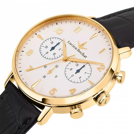 Orologio LUCIEN ROCHAT uomo GarCon cronografo pelle / bianco