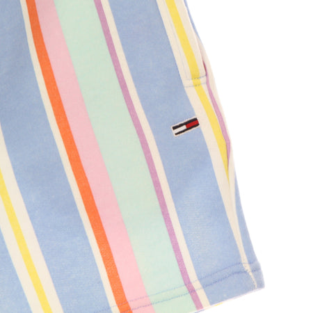 Tommy Hilfiger Pantaloncino Uomo Pastel Mixed Vertical Stripe Sweat Shorts Light Powdery Blue/stripe da uomo