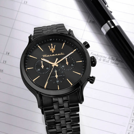 Orologio MASERATI uomo Epoca cronografo acciaio nero Limited Edition
