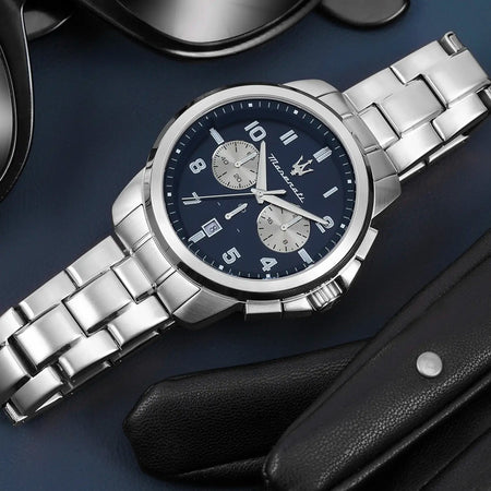 Orologio MASERATI uomo Successo cronografo acciaio / blu Limited Edition
