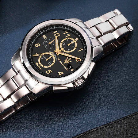 Orologio MASERATI uomo Successo Solar cronografo acciaio / nero Limited Edition