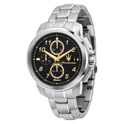Orologio MASERATI uomo Successo Solar cronografo acciaio / nero Limited Edition