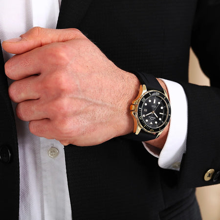 Orologio CHRONOSTAR uomo Captain datario gomma nero