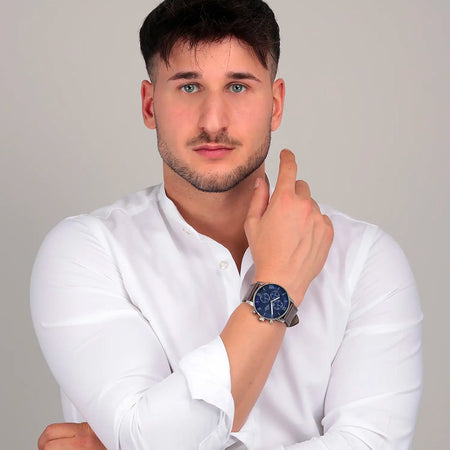 Orologio CHRONOSTAR uomo Noble multi funzione marrone / blu