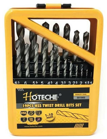19 Punte Trapano Fresa In Lega Di Titanio Hss Kit Frese 19pz Da 1 A 10 Mm Hoteche