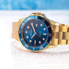 Orologio CHRONOSTAR uomo Captain acciaio dorato / blu