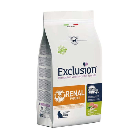 Exclusion Cat Renal Phase 1 gatti adulti maiale piselli e riso 300 gr